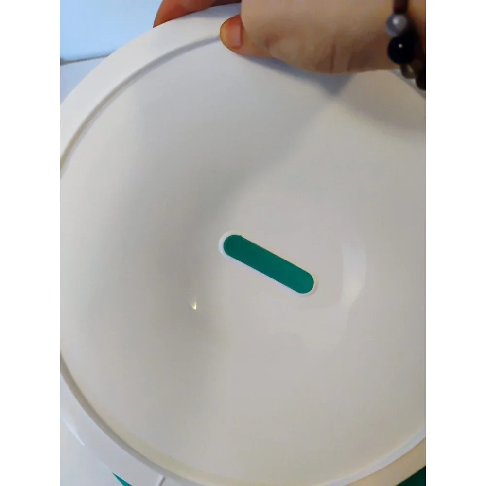 Vintage Tupperware 3 Pc Round Microwave Steamer 3066 Purple Teal White Veggie